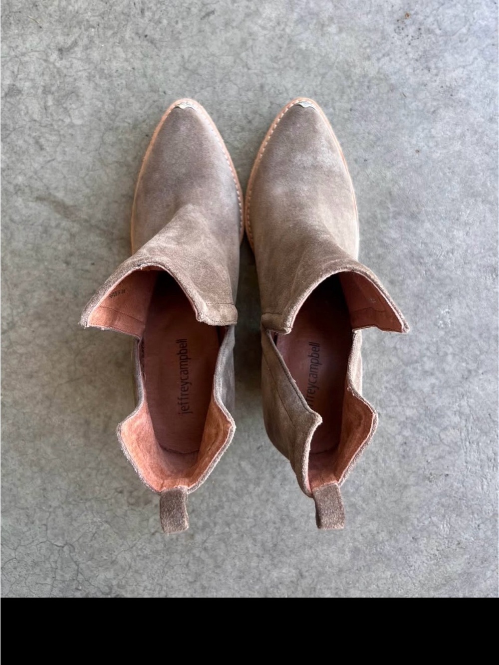 Jeffrey Campbell Taupe Suede Pointed Ankle Booties